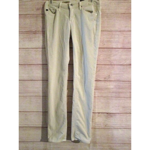 AG Adriano Goldschmied Pants - Ag Adriano Goldschmied  Corduroy the Stilt Cigarette Pants Size 26 Ivory Solid